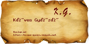 Köves Győző névjegykártya